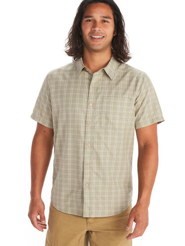 Marmot Heren Aerobora Novelty Short Sleeve Shirt (Vetiver/ Sandbar)