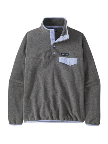 Patagonia Dames Lightweight Synchilla Snap-T Fleece Pullover (Nickel w/Pale Periwinkle)