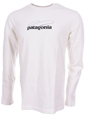 Patagonia M's LS Fish Logo T-Shirt (White)