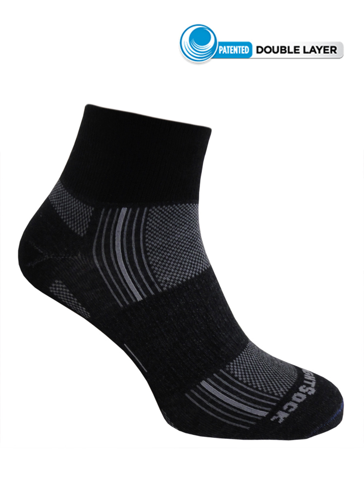 Wrightsock Stride Quarter (Black)