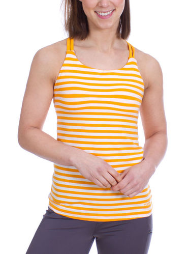 Patagonia W's Cross Back Tank (Vista Stripe: Sporty Orange)