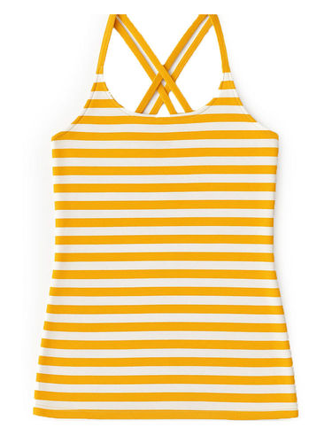Patagonia Women's Cross Back Tank (Vista Stripe: Sporty Orange)