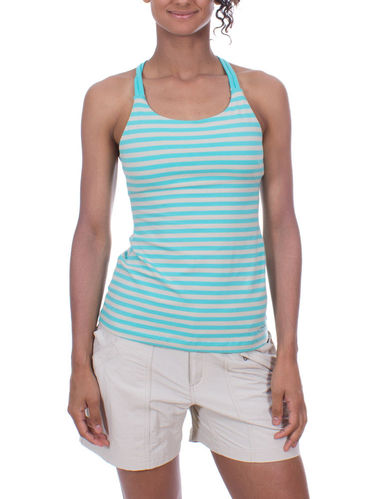 Patagonia W's Cross Back Tank (Vista Stripe: Howling Turquoise)