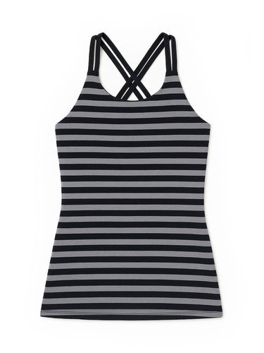 Patagonia Dames Cross Back Tank (Vista Stripe: Drifter Grey)
