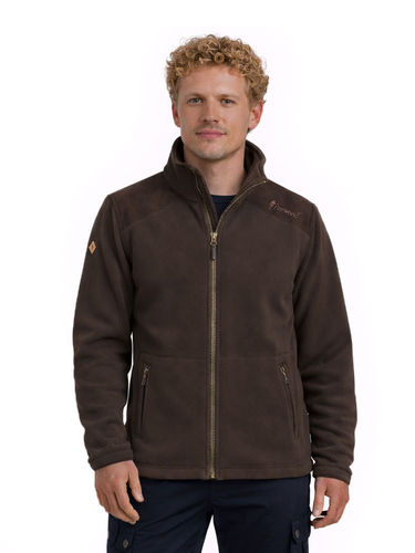 Pinewood Men's Retriever Fleece Jacket - Dark Olive/ Suede Brown