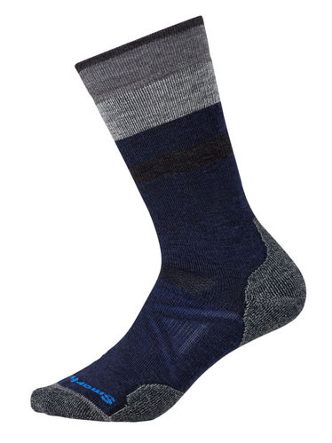 SmartWool PhD Outdoor Medium Pattern Crew (Deep Navy/Medium Gray)