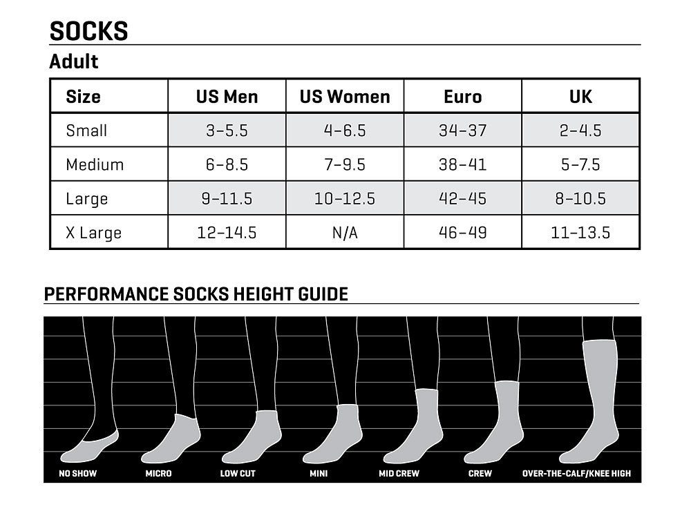 Smartwool Socks Size Chart