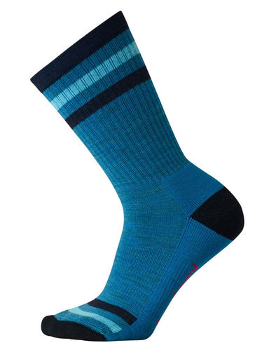 SmartWool Women's Striped Hike Light Crew (Glacial Blue)