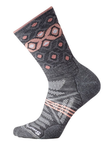 SmartWool Dames PhD Outdoor Light Pattern Crew (Medium Gray)