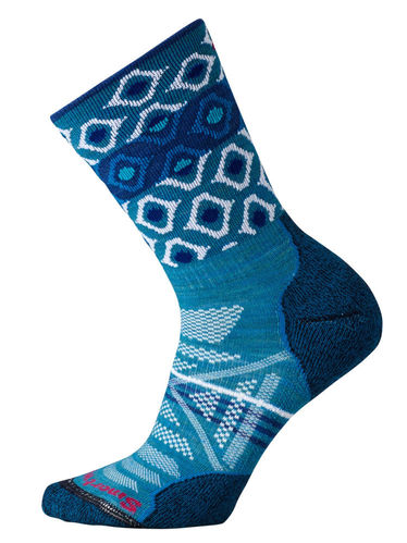 SmartWool Dames PhD Outdoor Light Pattern Crew (Glacial Blue)