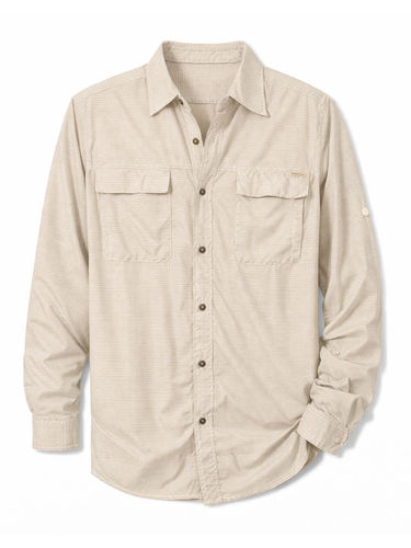 ExOfficio Heren BugsAway Halo Long Sleeve (Light Khaki Check)