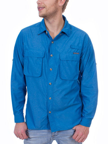 ExOfficio Men's Air Strip Long Sleeve (Deep Water)