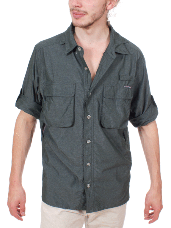 ExOfficio Men's Air Strip Long Sleeve (Deep Forest) Shirt