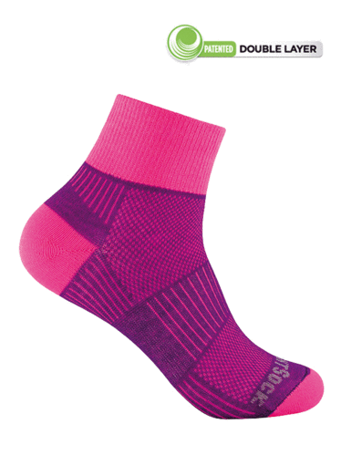 Wrightsock Coolmesh-II Quarter (Plum/Pink)