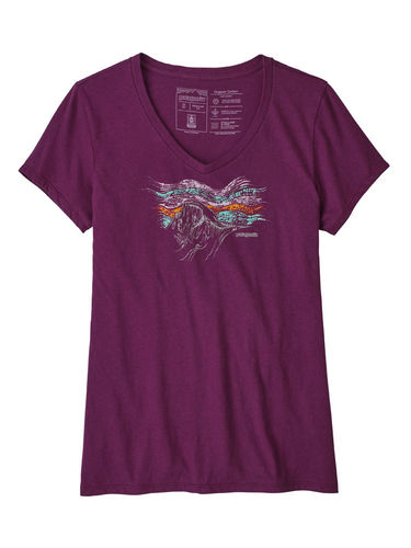 Patagonia Women's Raindrop Peak Organic V-Neck T-Shirt (Geode Purple)