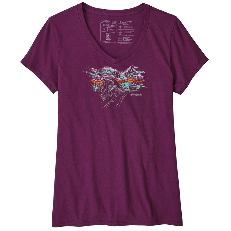 Patagonia Women s Raindrop Peak Organic V Neck T Shirt Geode Purple Shirt