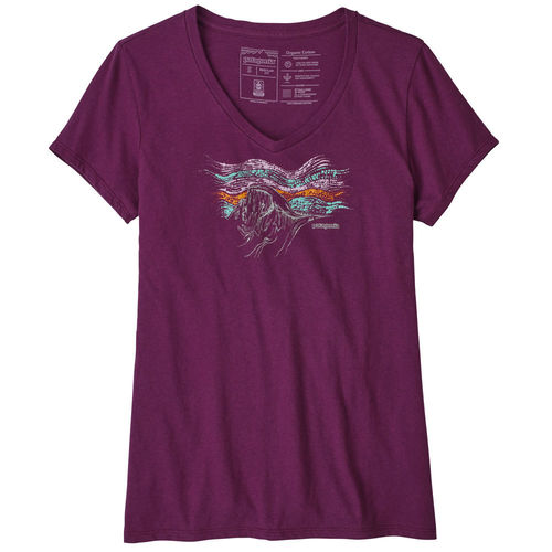 Patagonia Women s Raindrop Peak Organic V Neck T Shirt Geode Purple Shirt