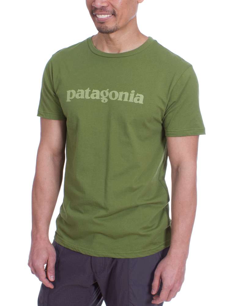 Patagonia text logo tee online