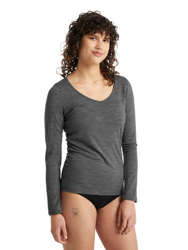 Icebreaker Dames Siren LS Sweetheart (Gritstone Heather)