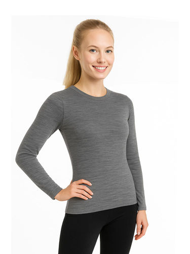 Icebreaker Dames Oasis LS Crewe (Gritstone Heather)