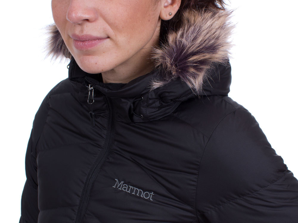 Marmot Women S Montreaux Coat Black, Marmot Coat Fur Hood