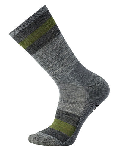 SmartWool Men's Stripe Hike Light Crew (Light Gray)