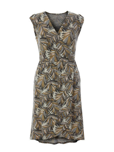 Royal Robbins Noe Cross-Over Dress (Lt Taupe Print)