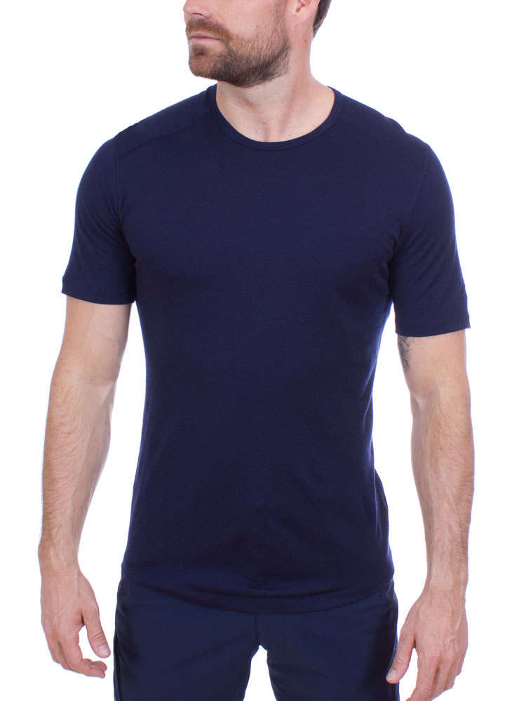 Icebreaker Men S 200 Oasis Ss Crewe Midnight Navy Outdoor Baselayer
