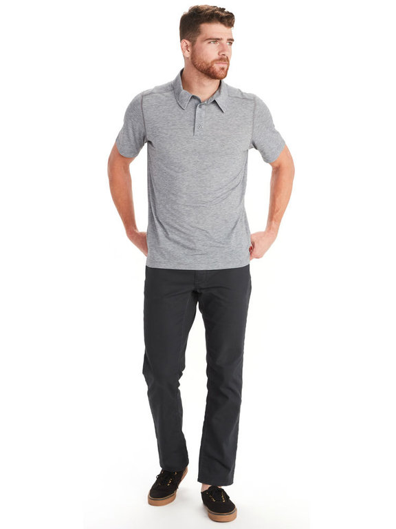 Gray polo black pants online