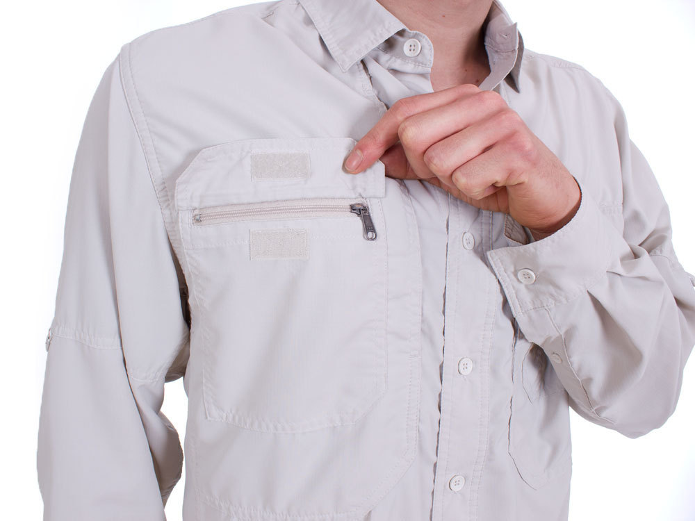 Royal Robbins Men's Bug Barrier Expedition LS (Soapstone) Insectproof 