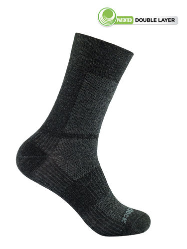 Wrightsock Merino Coolmesh-II Crew (Grey/Black)