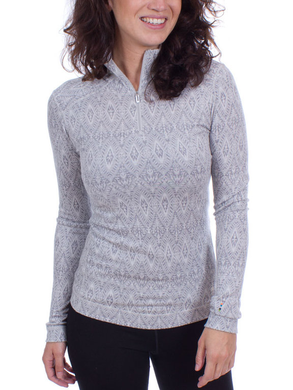 Smartwool Women s Mid 250 Pattern 1 4 Zip Ash Medaillon Merino Baselayer Underwear