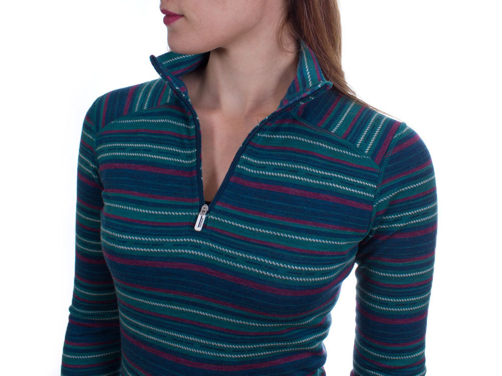 Smartwool Women s NTS Mid 250 Pattern 1 4 Zip Peacock Margarita Baselayer Underwear