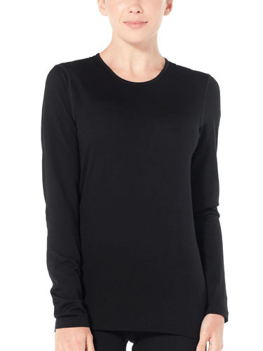 Icebreaker Women's 200 Oasis LS Crewe (Black)