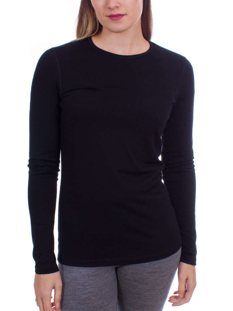 Icebreaker Dames Oasis LS Crewe (Black) Merino