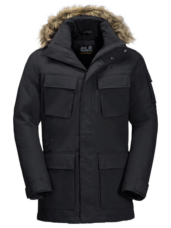 eindpunt pauze slogan Jack Wolfskin Heren Glacier Canyon Parka (Black) Winter Outdoor Jas