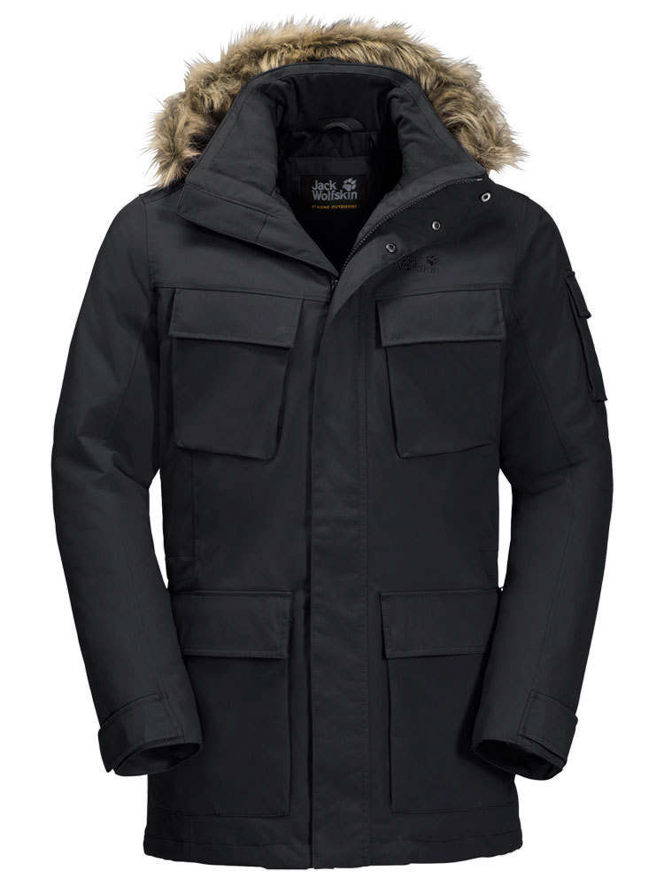 Jack Wolfskin Men S Glacier Canyon Parka Black Insulating Jacket