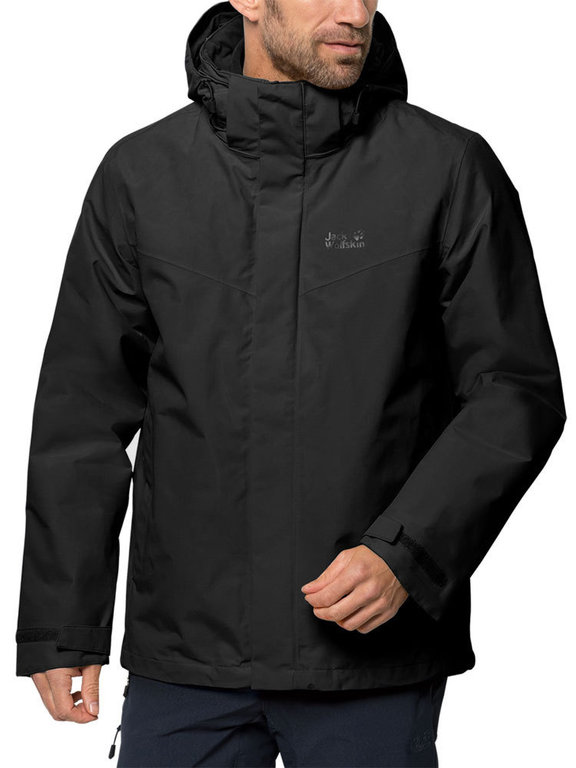 Montgomery dramatisch landelijk Jack Wolfskin Heren Gotland 3-in-1 (Black) Winter Outdoor Jas