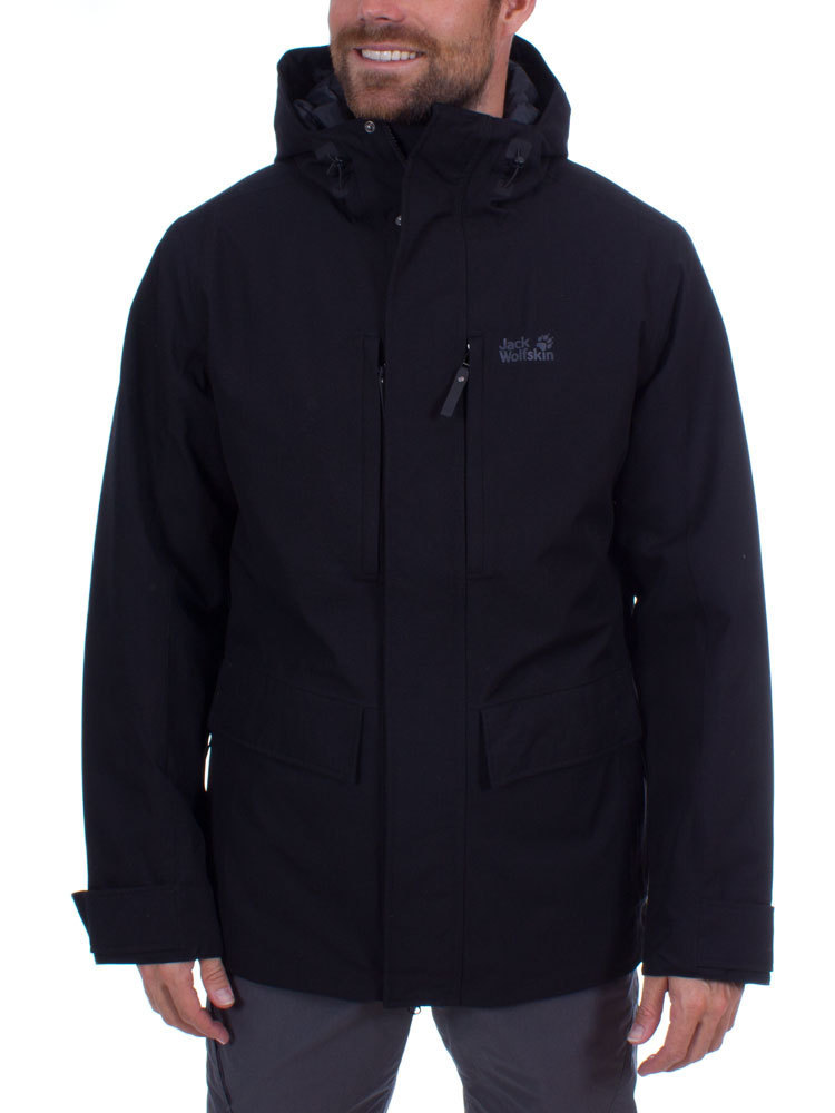 Ga door Dislocatie Christchurch Jack Wolfskin Men's West Coast Jacket (Black) Insulating Winterjacket