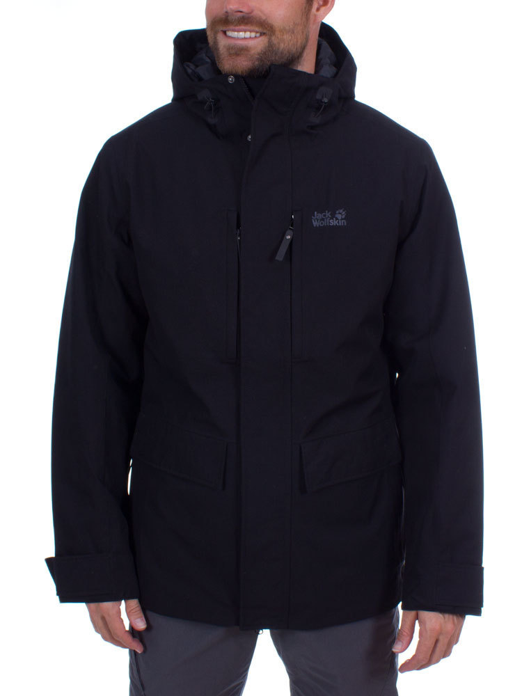 Beskatning Indica ebbe tidevand Jack Wolfskin Men's West Coast Jacket (Black) Insulating Winterjacket