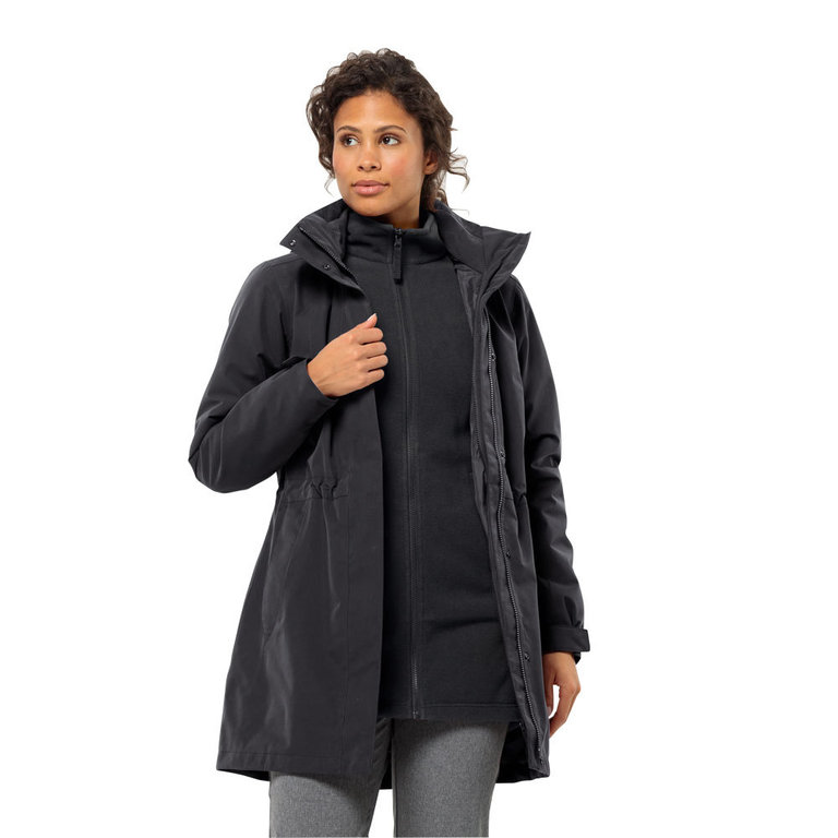 Jack Wolfskin Women s Ottawa Coat Black 3 in 1 Insulating Jacket