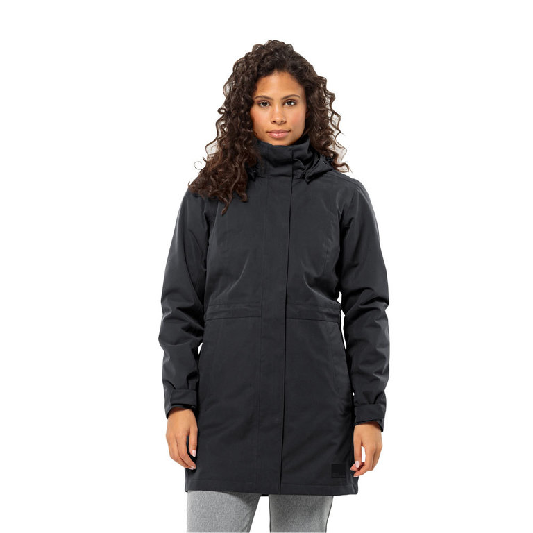 Jack wolfskin black women's coat online