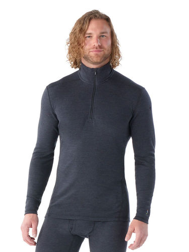 Smartwool Heren Classic Thermal Merino250 Base Layer 1/4 Zip (Charcoal Heather)