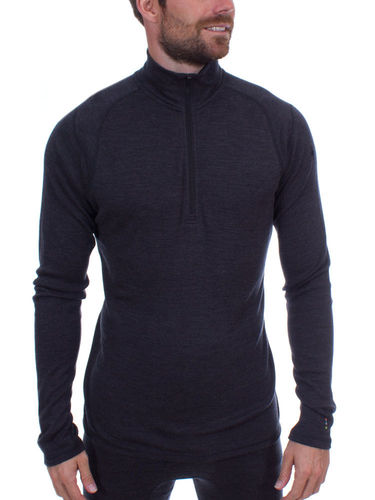 Smartwool Heren Classic Thermal Merino250 Baselayer 1/4 Zip (Charcoal Heather)