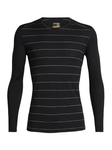 Icebreaker Men's 200 Oasis LS Crewe (Black Stripe)