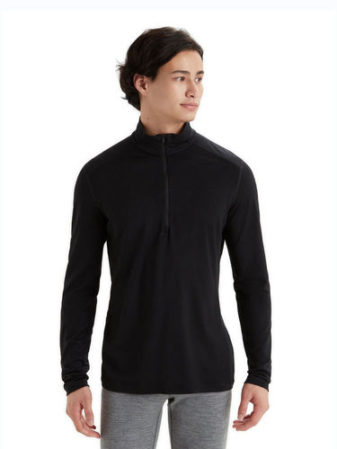 Icebreaker Heren 200 Oasis LS Half Zip (Black)