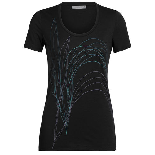 Icebreaker Dames Tech Lite SS Scoop Leaf Black