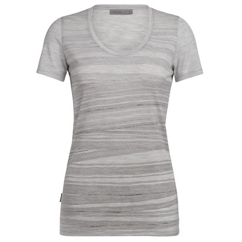 Icebreaker Dames Tech Lite SS Scoop 1000 Lines (Blizzard Hthr)