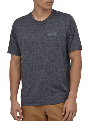 Patagonia Heren Cap Cool Daily Graphic Shirt (Playlands - Mountains: Smolder Blue X-Dye)