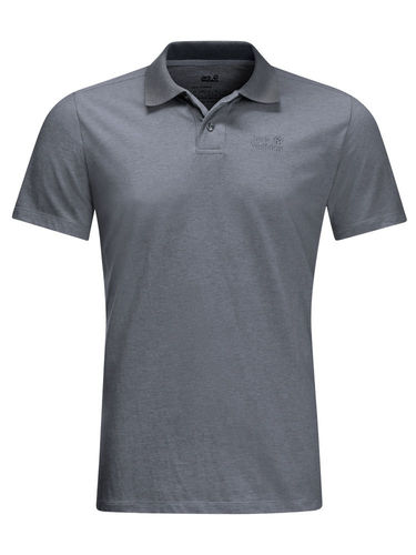 Jack Wolfskin Heren Pique Polo (Pebble Grey)